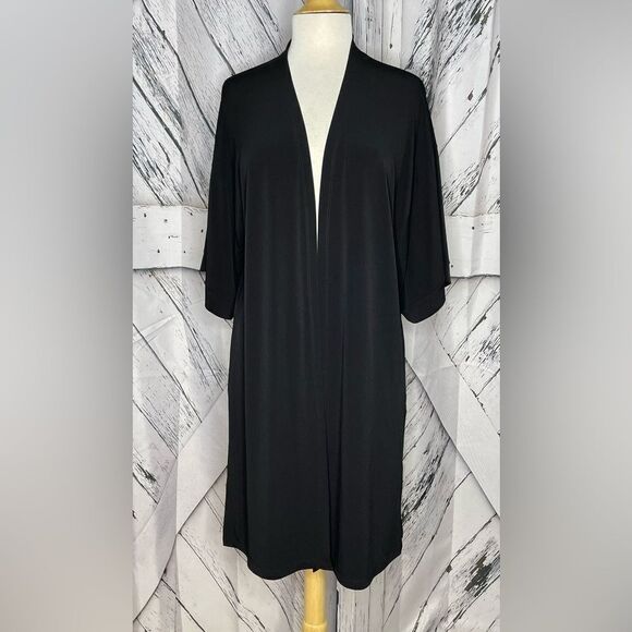 Clara Sun Woo Black Open Front Long Cardigan M - Picture 1 of 7